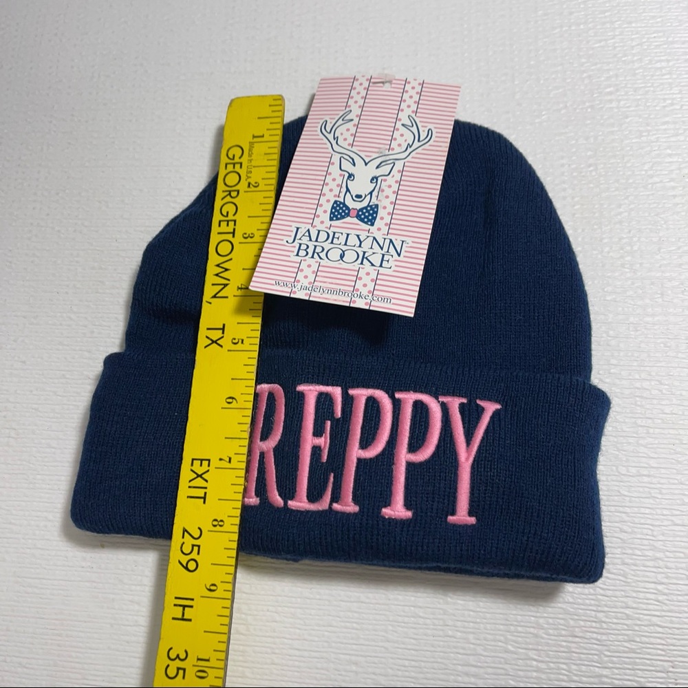 NWT JADELYNN BROOKE blue “preppy” beanie - Picture 9 of 9